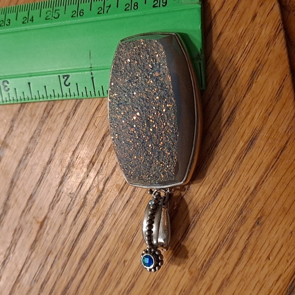 3" COLLEEN LOPEZ CL 35g MYSTIC QUARTZ DRUZY STERLING SILVER PENDANT ENHANCER - Picture 11 of 11